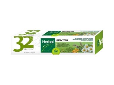 32 PEARLS HERBAL dantų pasta Herbal septynių žolelių, 100 g 32 PEARLS HERBAL dantų pasta Herbal septynių žolelių, 100 g