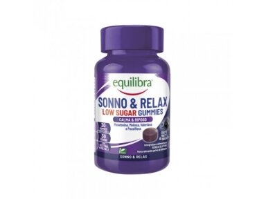 EQUILIBRA maisto papildas Sleep & Relax, mažai cukraus, 30 guminukų EQUILIBRA maisto papildas Sleep & Relax, mažai cukraus, 30 guminukų