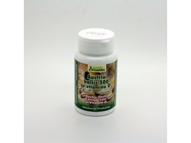 Austrių kalcis 500 su vitaminu D3 Austrių kalcis 500 su vitaminu D3
