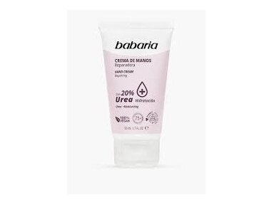 BABARIA Drėkinamasis rankų kremas 20% Urea 50 ml.