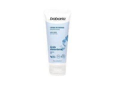 BABARIA Drėkinamasis rankų kremas su hialurono rūgštimi 75 ml.