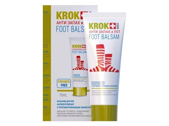 Balzamas kojoms nuo prakaito ir kvapo 75 ml.