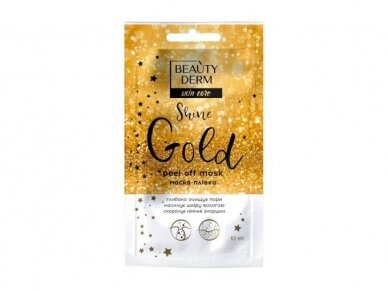 BEAUTYDERM Gold Shine Nulupama veido kaukė, 10 ml BEAUTYDERM Gold Shine Nulupama veido kaukė, 10 ml