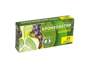 BRONCHOAKTIV ŠALAVIJAS 20TAB. BRONCHOAKTIV ŠALAVIJAS 20TAB.