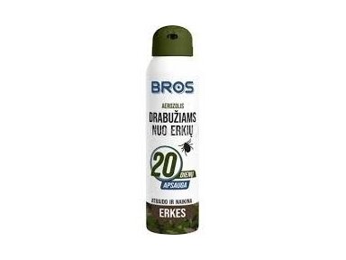 BROS Aerozolis drabužiams nuo erkių 90 ml. BROS Aerozolis drabužiams nuo erkių 90 ml.