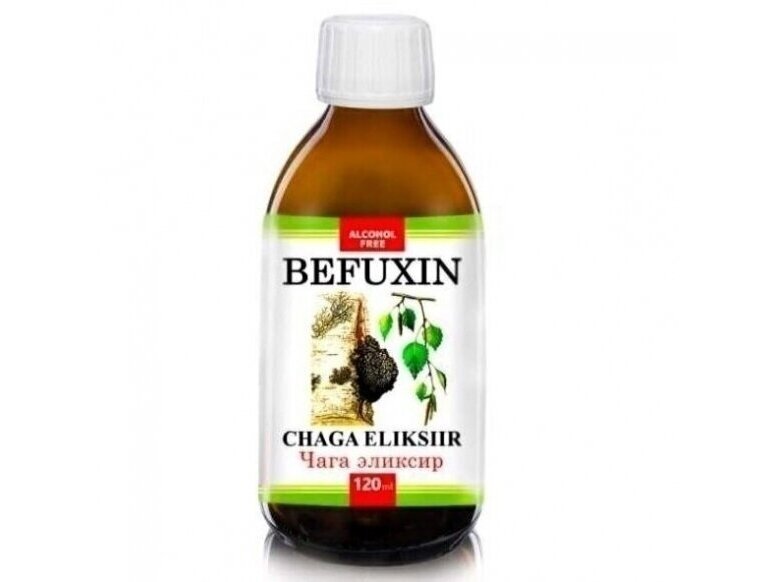 Čaga (juodojo beržo grybo) eliksyras "Befuxin", 120ml Čaga (juodojo beržo grybo) eliksyras "Befuxin", 120ml