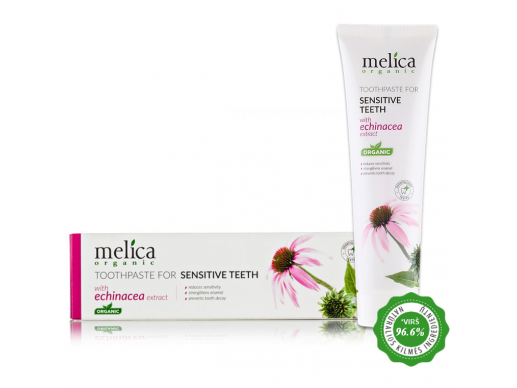 Dantų pasta jautriems dantims su ežiuolės ekstraktu Melica Organic, 100ml
