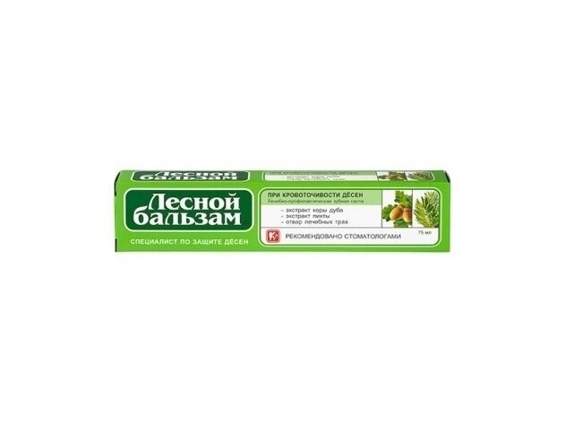 DANTŲ PASTA SU ĄŽUOLO ŽIEVĖS IR PUŠŲ EKSTRAKTU LESNOJ BALZAM ( FOREST BALSAM)75 ML