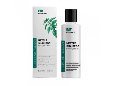 ELFA PHARM trichologinis šampūnas riebiems plaukams Dilgėlė, 200 ml ELFA PHARM trichologinis šampūnas riebiems plaukams Dilgėlė, 200 ml