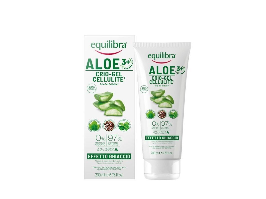 EQUILIBRA Aloe 3+ kūno anticeliulitinis krio-gelis vėsinamasis, 200 ml EQUILIBRA Aloe 3+ kūno anticeliulitinis krio-gelis vėsinamasis, 200 ml