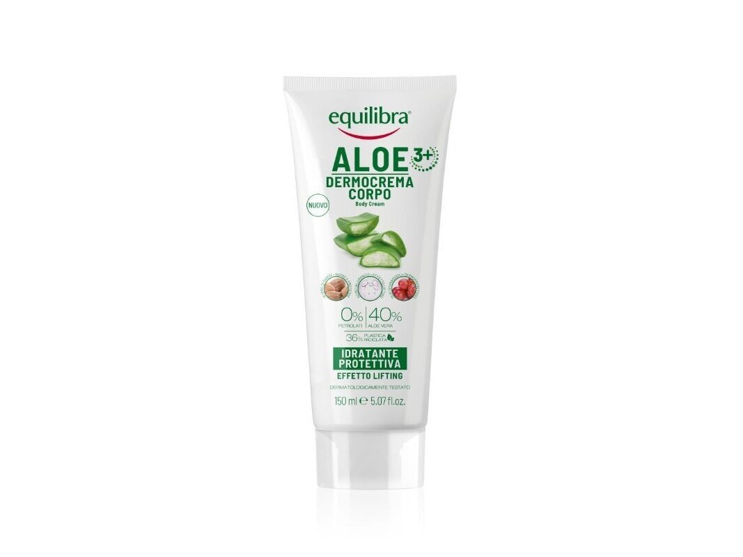 EQUILIBRA Aloe 3+ kūno dermo-kremas drėkinamasis, 150 ml EQUILIBRA Aloe 3+ kūno dermo-kremas drėkinamasis, 150 ml