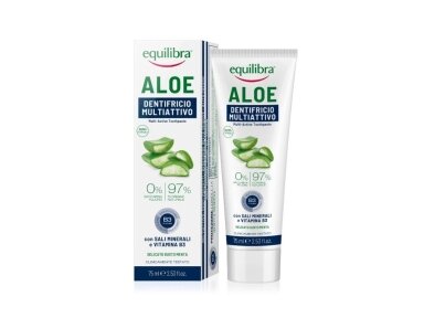 EQUILIBRA Aloe dantų pasta daugiafunkcinė, 75 ml EQUILIBRA Aloe dantų pasta daugiafunkcinė, 75 ml
