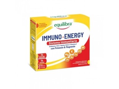EQUILIBRA maisto papildas Immuno & Energy su kaliu ir magniu, 14x7 g