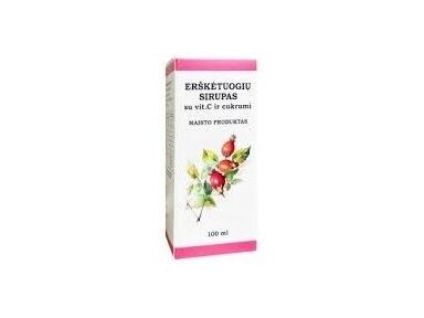 Erškėtuogių sirupas su vitaminu C 100 ml. Erškėtuogių sirupas su vitaminu C 100 ml.