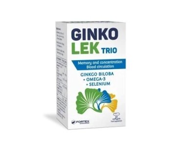„Fortex Ginkolek Trio“, 60 minkštųjų kapsulių „Fortex Ginkolek Trio“, 60 minkštųjų kapsulių