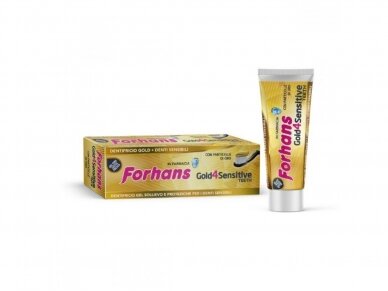 Forhans Dantų pasta GOLD 4 Sensitive teeth 75 ml. Forhans Dantų pasta GOLD 4 Sensitive teeth 75 ml.