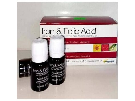 Geležis Iron & Folic acid + B12 10 x 10 ml.