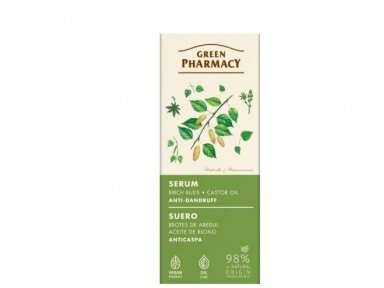 GREEN PHARMACY serumas nuo pleiskanų Beržo pumpurai ir ricinos aliejus, 100 ml