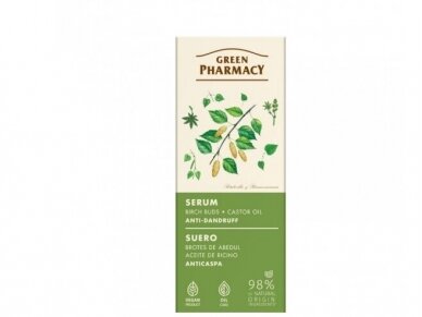 GREEN PHARMACY serumas nuo pleiskanų Beržo pumpurai ir ricinos aliejus, 100 ml GREEN PHARMACY serumas nuo pleiskanų Beržo pumpurai ir ricinos aliejus, 100 ml