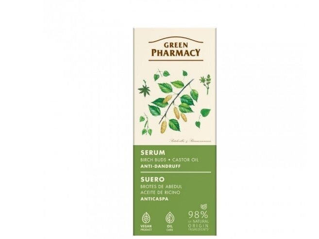GREEN PHARMACY serumas nuo pleiskanų Beržo pumpurai ir ricinos aliejus, 100 ml GREEN PHARMACY serumas nuo pleiskanų Beržo pumpurai ir ricinos aliejus, 100 ml
