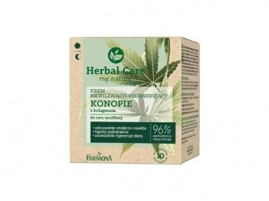 HERBAL CARE kremas drėkinamasis su kanapėmis ir kolagenu jautriai odai, 50 ml HERBAL CARE kremas drėkinamasis su kanapėmis ir kolagenu jautriai odai, 50 ml
