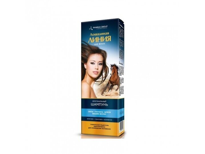 HORSE LINE Originalus šampūnas plaukų stiprinimui, apimčiai ir žvilgesiui, 200 ml