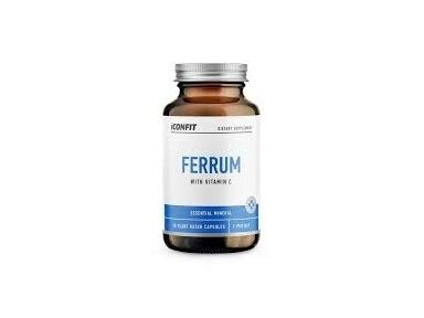 ICONFIT Maisto Papildas Ferrum 20 mg + Vitaminas C 100 mg (90 Kapsulių)