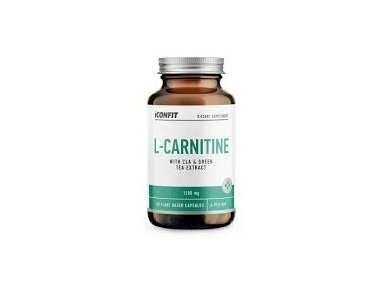 ICONFIT Maisto Papildas  L-CARNITINE su CLA ir žaliosios arbatos ekstraktu 90 kapsulių