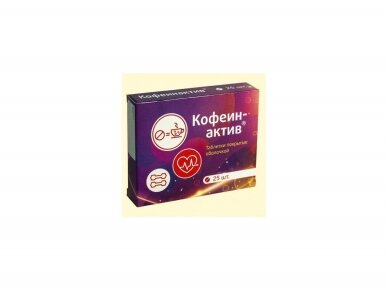 Kofein aktiv 100 mg, 25 tabl. Kofein aktiv 100 mg, 25 tabl.