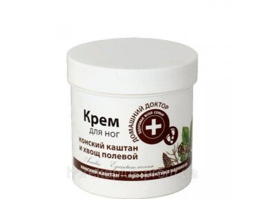 Kremas kojoms "Domašnij Doktor" kaštonas ir asiūklis 250ml Kremas kojoms "Domašnij Doktor" kaštonas ir asiūklis 250ml