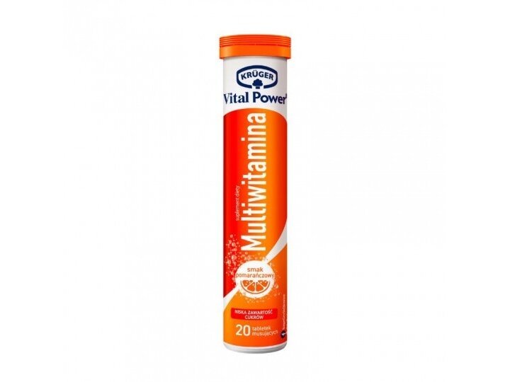 KRUGER Vital Power maisto papildas Multivitaminai, 20 šnypščiųjų tablečių KRUGER Vital Power maisto papildas Multivitaminai, 20 šnypščiųjų tablečių
