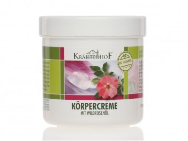 Kūno kremas su erškėtuogių aliejumi 250 ml. Kūno kremas su erškėtuogių aliejumi 250 ml.