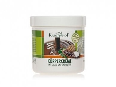 Kūno kremas su kakavos ir taukmedžio sviestais 250 ml. Kūno kremas su kakavos ir taukmedžio sviestais 250 ml.