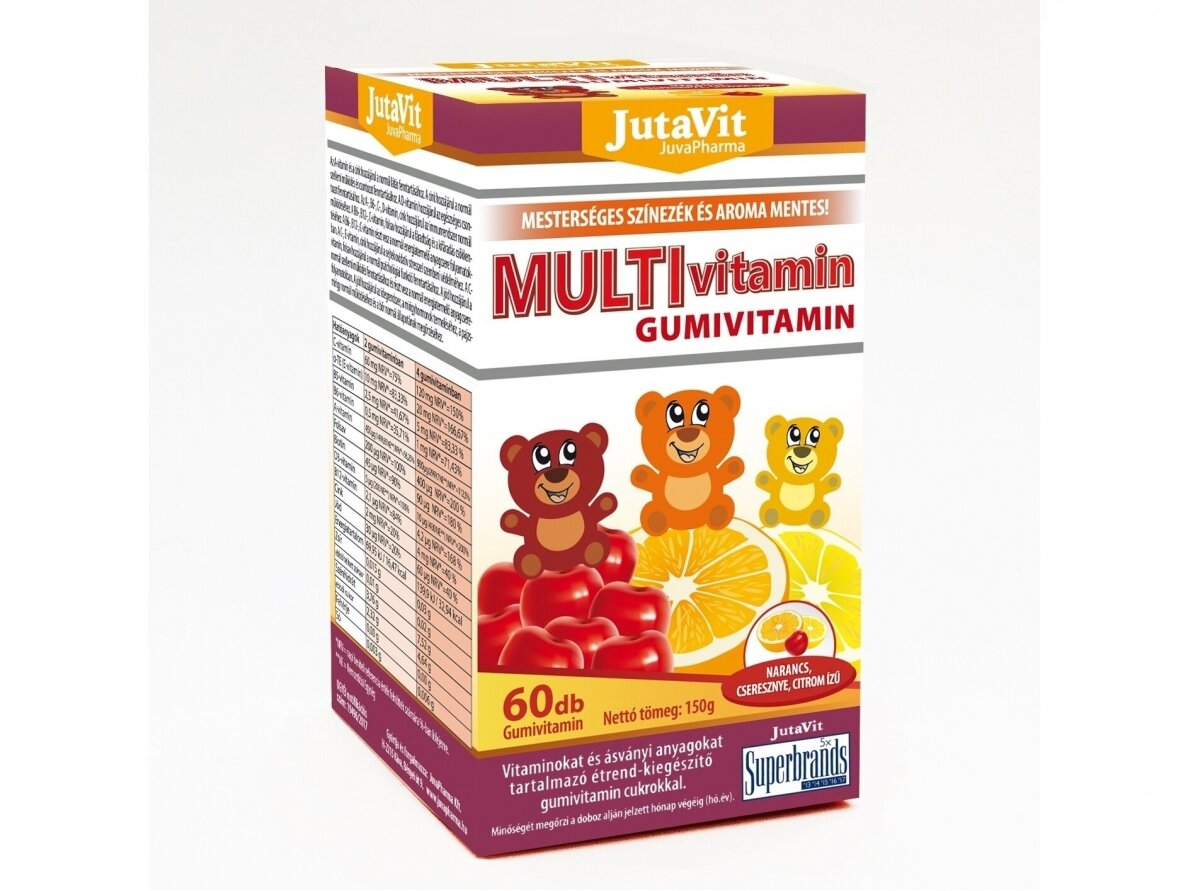 Maisto papildas  MULTIVITAMIN guminukai 60 vnt. "JutaVit"