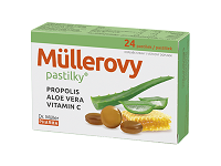 Maisto papildas . Müller pastilės.  Propolis, aloe vera, vitaminas C  nr. 24 pastilės