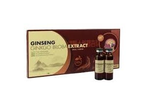 Maisto papildas Ženšenis + Ginko biloba ekstraktas 10 buteliukų po 10ml.