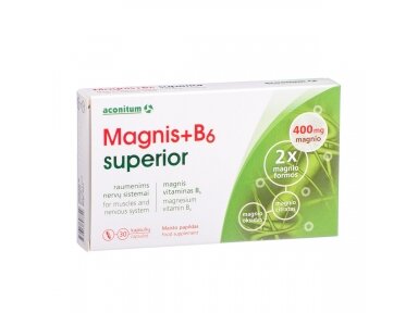 MAGNIS+B6 SUPERIOR, 30 kapsulių MAGNIS+B6 SUPERIOR, 30 kapsulių
