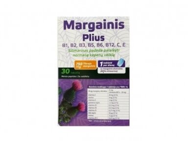 Maisto papildas Margainis plius +B grupes Vit,C,E 30tb Maisto papildas Margainis plius +B grupes Vit,C,E 30tb