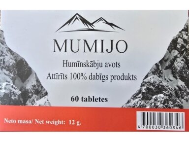 Maisto papildas Mumijo 60 tablečių Maisto papildas Mumijo 60 tablečių