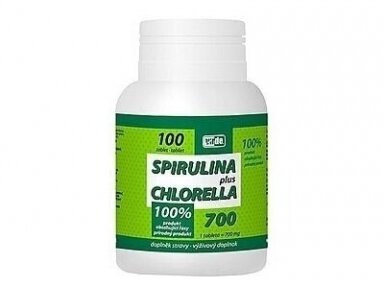 Maisto papildas Spirulina + Chlorella VIRDE 100 tab.