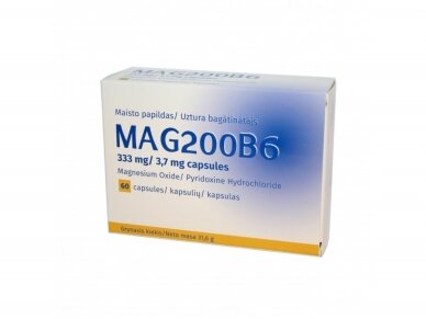 MAG 200 B6, 60 kapsulių MAG 200 B6, 60 kapsulių