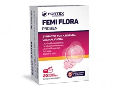 Maisto papildas FEMI FLORA PROBIEN N20 kapsulės