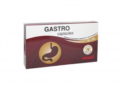 Maisto papildas GASTRO virškinimui, 30 kapsulių HERBIN Maisto papildas GASTRO virškinimui, 30 kapsulių HERBIN