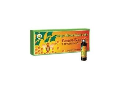 Maisto papildas Ginko biloba su bičių pieneliu 10 buteliukų po 10ml. Maisto papildas Ginko biloba su bičių pieneliu 10 buteliukų po 10ml.