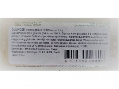 Maisto papildas Gliukoze 10 tab. po 0,5 g. Maisto papildas Gliukoze 10 tab. po 0,5 g.