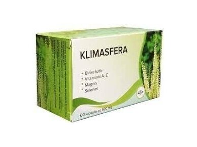 Maisto papildas KLIMASFERA 500 mg kapsulės, 60 vnt. Maisto papildas KLIMASFERA 500 mg kapsulės, 60 vnt.