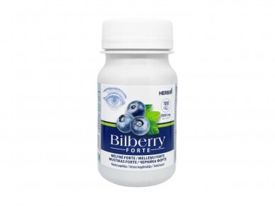 Maisto papildas Mėlynės forte ( Bilberry )100 tablečių Maisto papildas Mėlynės forte ( Bilberry )100 tablečių