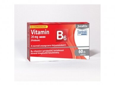 Maisto papildas VITAMINAS B6 12 mg. 100 tab.. "JutaVit" Maisto papildas VITAMINAS B6 12 mg. 100 tab.. "JutaVit"
