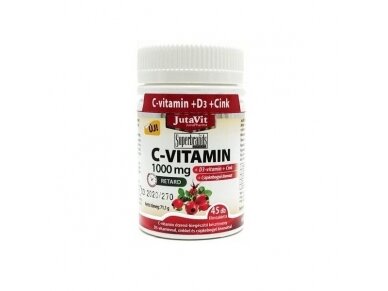Maisto papildas Vitaminas C 1000 mg + vitaminas D3 + cinkas + erškėčių ekstraktas N45 Maisto papildas Vitaminas C 1000 mg + vitaminas D3 + cinkas + erškėčių ekstraktas N45