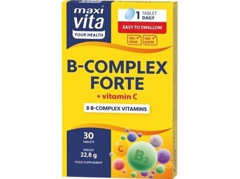 Maisto papildas B- complex forte + Vitaminas C, 30 tablečių 1 Maisto papildas B- complex forte + Vitaminas C, 30 tablečių 1